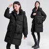 Cotton clothes women's over the knee length 2025 winter new Korean version of thickened jacket with large pockets padded jacket women's padded jacket