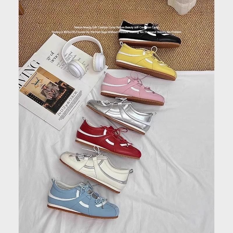 Height increase within 3cm~ Leather platform ballet training shoes women's 2025 new summer Mary Jane shoes lazy single shoes