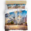 Red Telephone Booth On The English Street 3pcs Bedding Set For Double Bed Home Textile Duvet Cover Quilt Cover Pillowcase