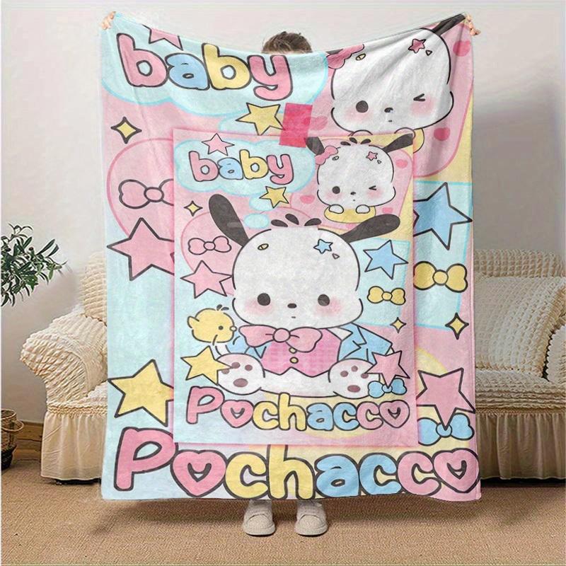 

1pc, Sanrio Cute Pochacco Baby Home Decor Flannel Blanket, Perfect Gift for Bedroom, Living Room, Travel, Camping, Car, Beach, Office Nap. Ideal Sofa 130x150cm