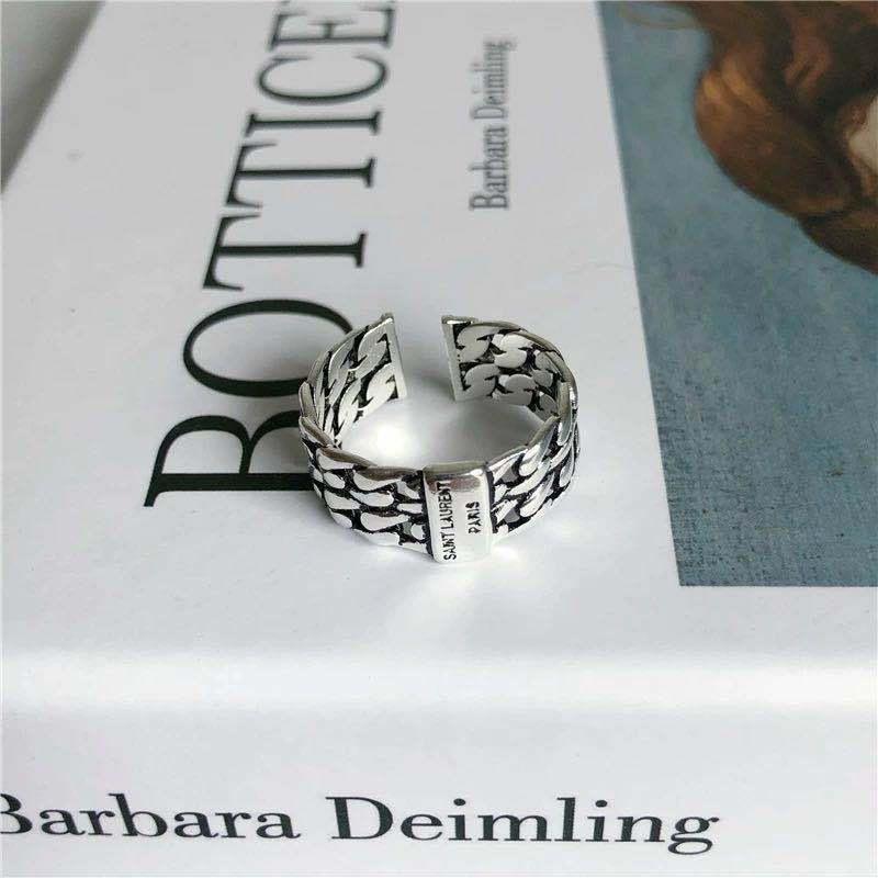 Retro European & American Open Punk Ring for Women - Trendy Japanese & Korean Style Woven Bracelet, Simple Student Index Finger Ring.
