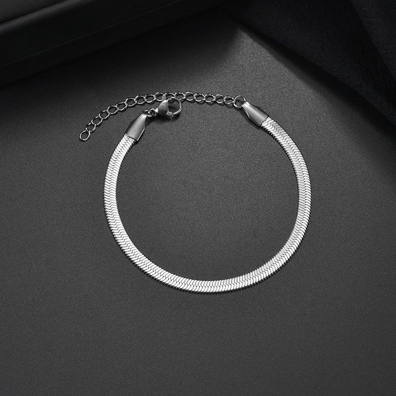 Hip-hop Retro Stainless Steel Blade Chain Bracelets for Men Women Minimalism Trend Versatile Non-fading Jewelry Accessories Gift
