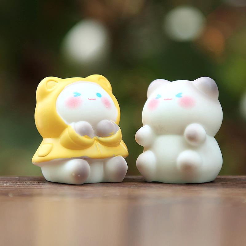 Cross-Border Cute Siamese Cat Mini Ornament: Cartoon Fat Cat Bean Eyes Pet Doll Blind Box