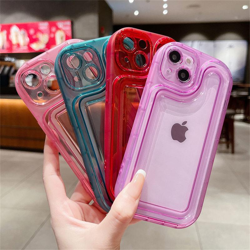Kameraschutz Klare Handyhülle für iPhone 14pro Max 13 12 11 Pro Max 14 Plus Transparent Stoßfest Silikon Weiche Rückseite