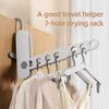 Travel Folding Clothes Hanger 7 Hole Portable Drying Rack for Hotel Business Trip Clothing Organizer