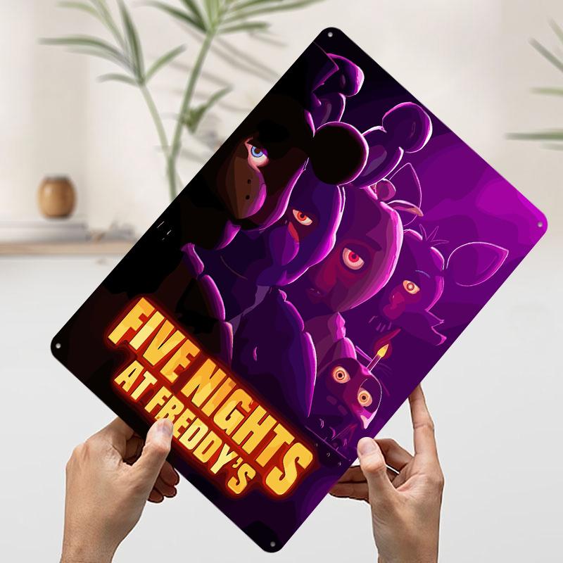 Five Nights At Freddy's Postacie Metalowy Plakat Spersonalizowana Sztuka Ścienna Retro Vintage Blaszane Znaki do Jaskini Mężczyzny Wystrój Łazienki