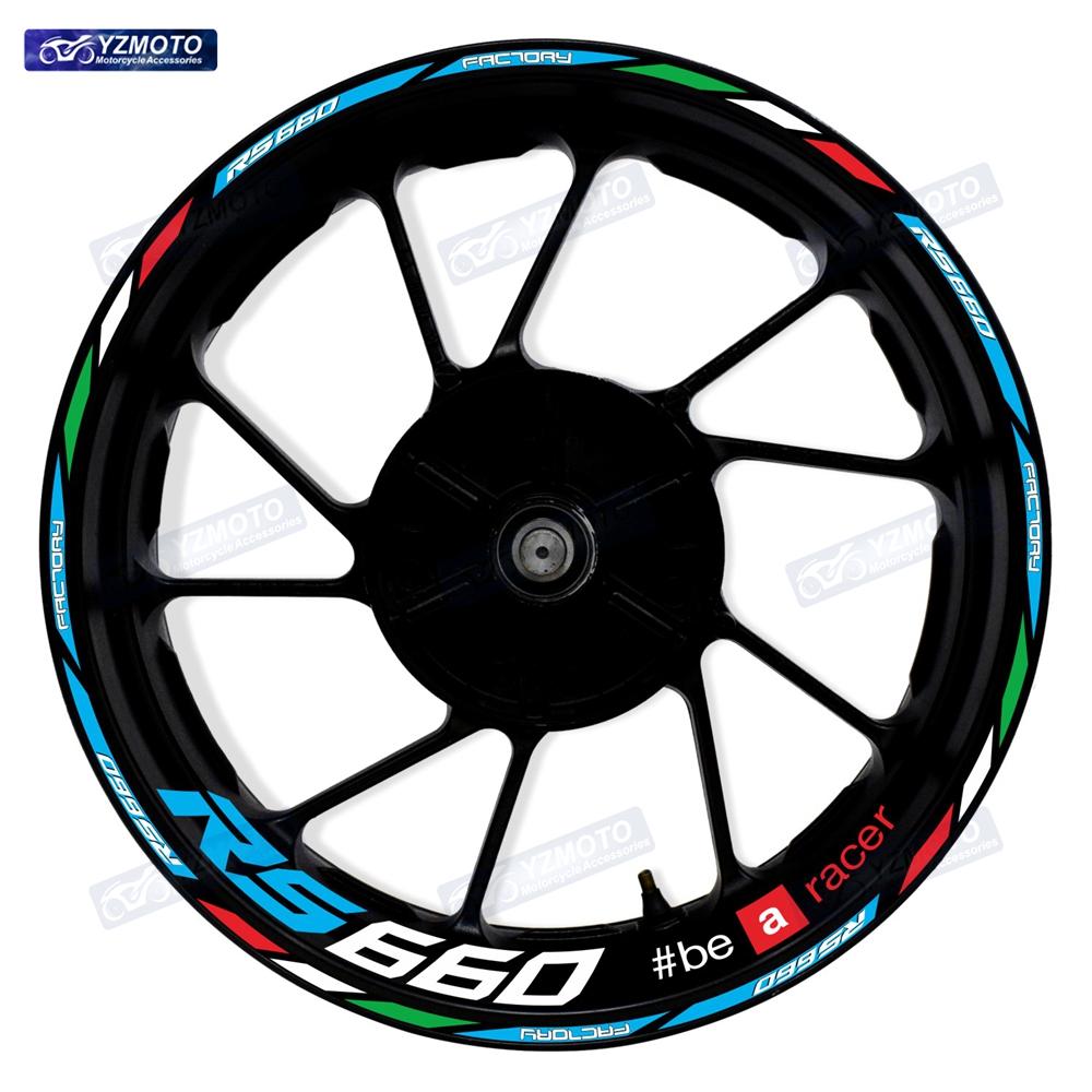 For RS660 RS 660 Motorcycle 17 Inch Racing Racing Wheel Stickers Car Reflective Rim Motorbike Bicycle Hub Tape Decal Sticker