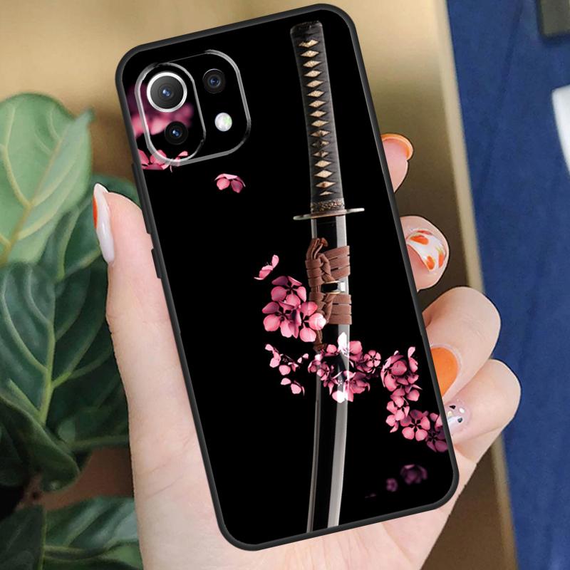 Japan Samurai Katana Case For Xiaomi 13 14 11T 12T 13T Pro 12 Lite 12X POCO X3 X5 Pro F3 F4 X4 M5s C65 F5 Cover