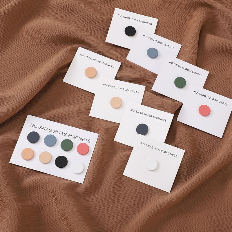 Multi-Color Matte Magnet Hijab Pins for Women Shawl Headscarf Strong Magnetic Button Headscarf Accessories Magnetic Brooch