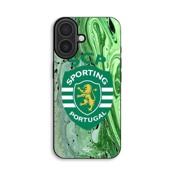 Hülle Für iPhone 18 SCP sporting portugal grüner Hintergrund Maniacase schwarz