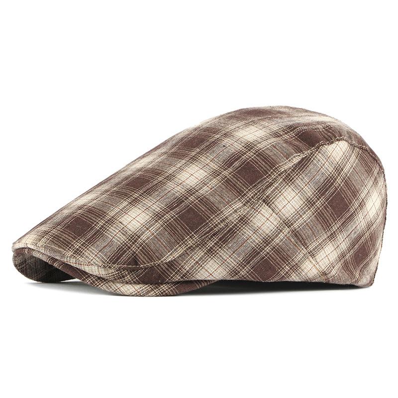 Vår Sommer Tynn Beret Herre Newsboy Caps Kvinner Plaid Britisk Vintage Flat Caps Gatsby Painters Hats Ivy Hat Hombre Boina