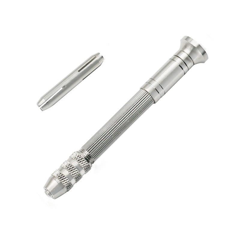 1PC Mini Micro Aluminum Hand Drill with Keyless Chuck +10pcs Twist Drill Bit Woodworking Drilling Rotary Tools
