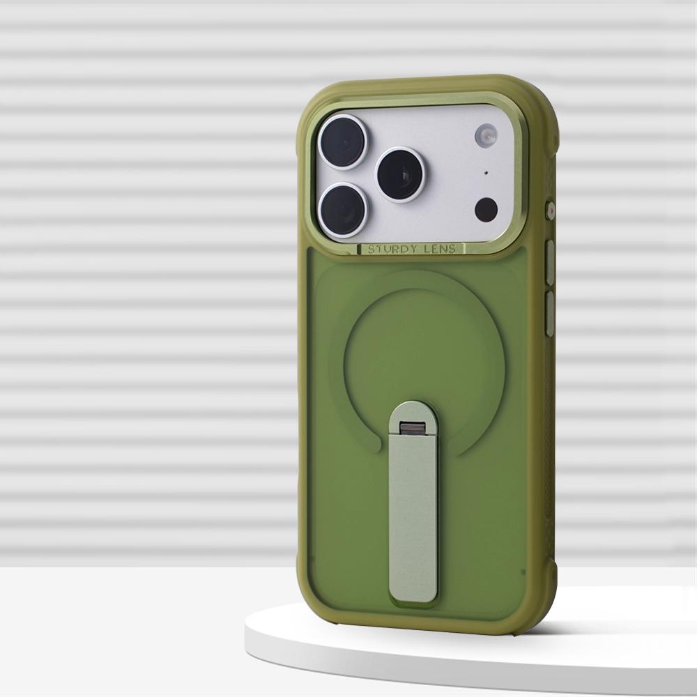 Luxury Matte Translucence Stand Shockproof Magnetic Case For iPhone 17 Pro Max 16 15 14 13 12 For Magsafe Anti-Drop Armor Cover