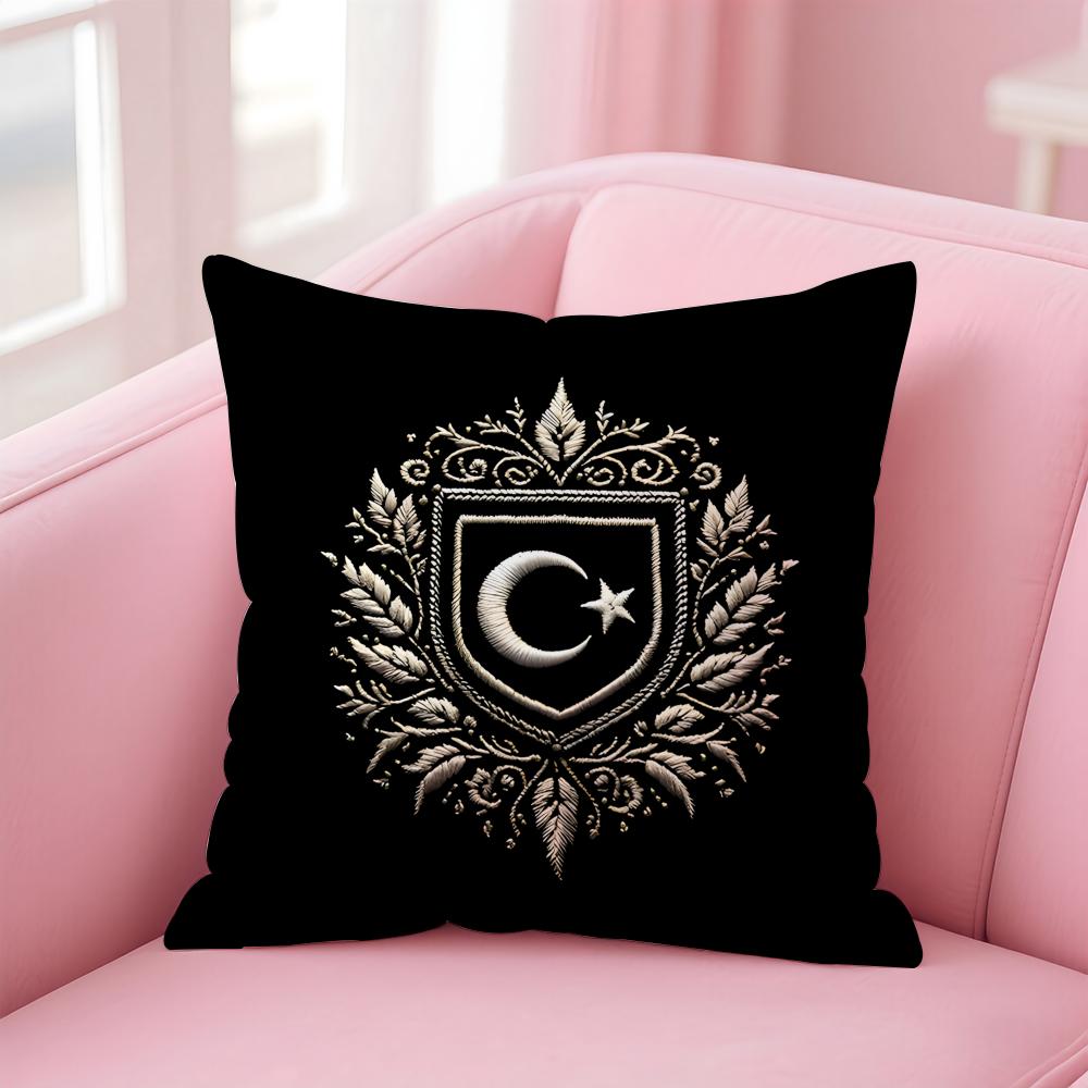 

Historical Coat of Arms of the Ottoman Empire Cushion Cover Pillowcase Short Plush Invisible zipper Room Sofa Cushion Cover 30X30cm