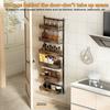 2 In 1 Over The Door Pantry Organizer, Wall Mounted Spice Rack, 6/8 Layer Design Spice Cabinet, Pantry Door Seasoning Shelves with Adjustable Basket