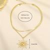 925 Silver Double Layer Sun Pendant Necklace for Women Trendy Bohemia Snake Bone Chain Necklace Party Jewelry Gifts