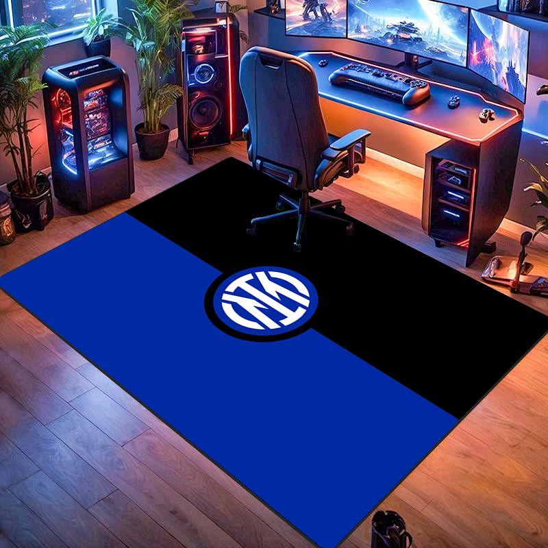 Inter Milan Emblem Dynamic Background Carpet Printing Living Room and Bedroom Mats Dormitory Decoration Protective Pad Art