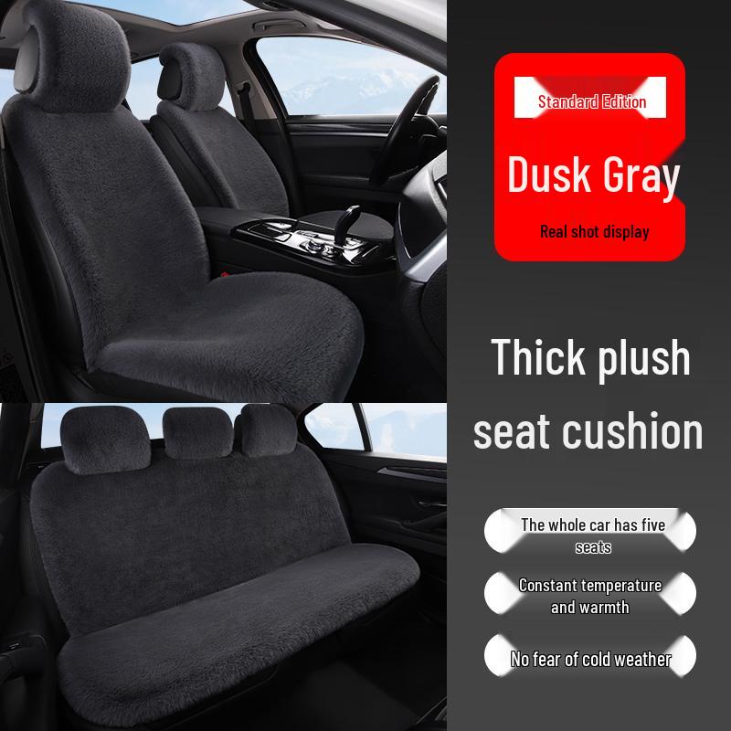 Universal Plush Car Seat Cushion: Thick, Warm Winter Rabbit Fur Cover