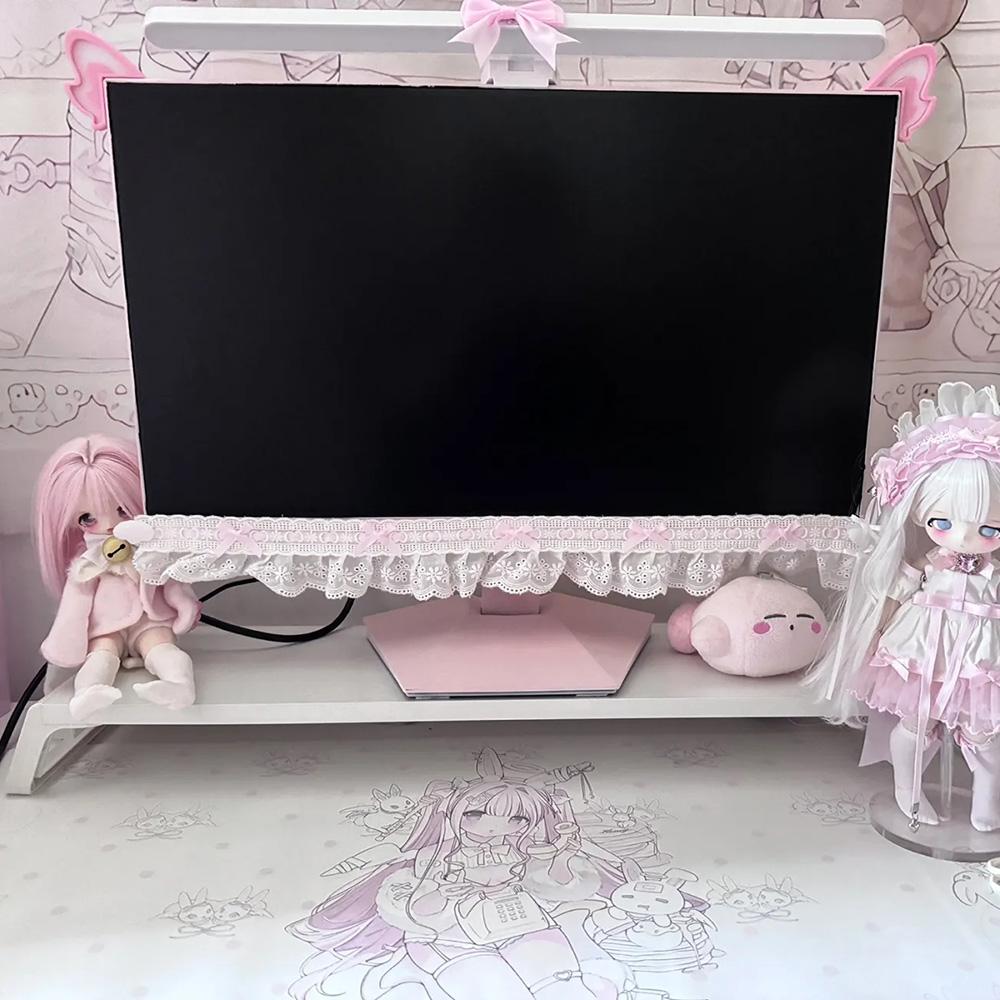 Decoratieve Accessoires voor Computer Monitor Kattenoren Gaming Kamer Cartoon Decoratieve Ornamenten Geschikt voor Desktop/laptop Computers