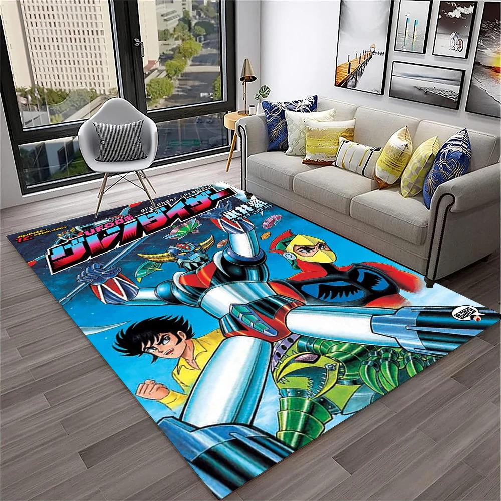 Alfombra de Anime con dibujos animados en 3D de UFO Robot Grendizer, alfombra para el hogar, sala de estar, dormitorio, sofá, felpudo decorativo, alfombra para área de niños, alfombra antideslizante