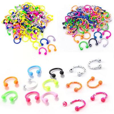 10-Pack Stainless Steel C-Shaped Nose Rings & Eyebrow/Ear Bone Piercing Jewelry