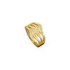 Real Gold Four-Layer Zircon Fashion Ring Opening Adjustable Simple Jewelry Japanese Ring Couple Ring