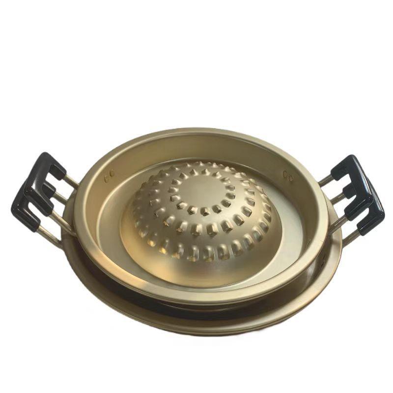 Korean BBQ Yellow Aluminum Grill & Hot Pot Pan