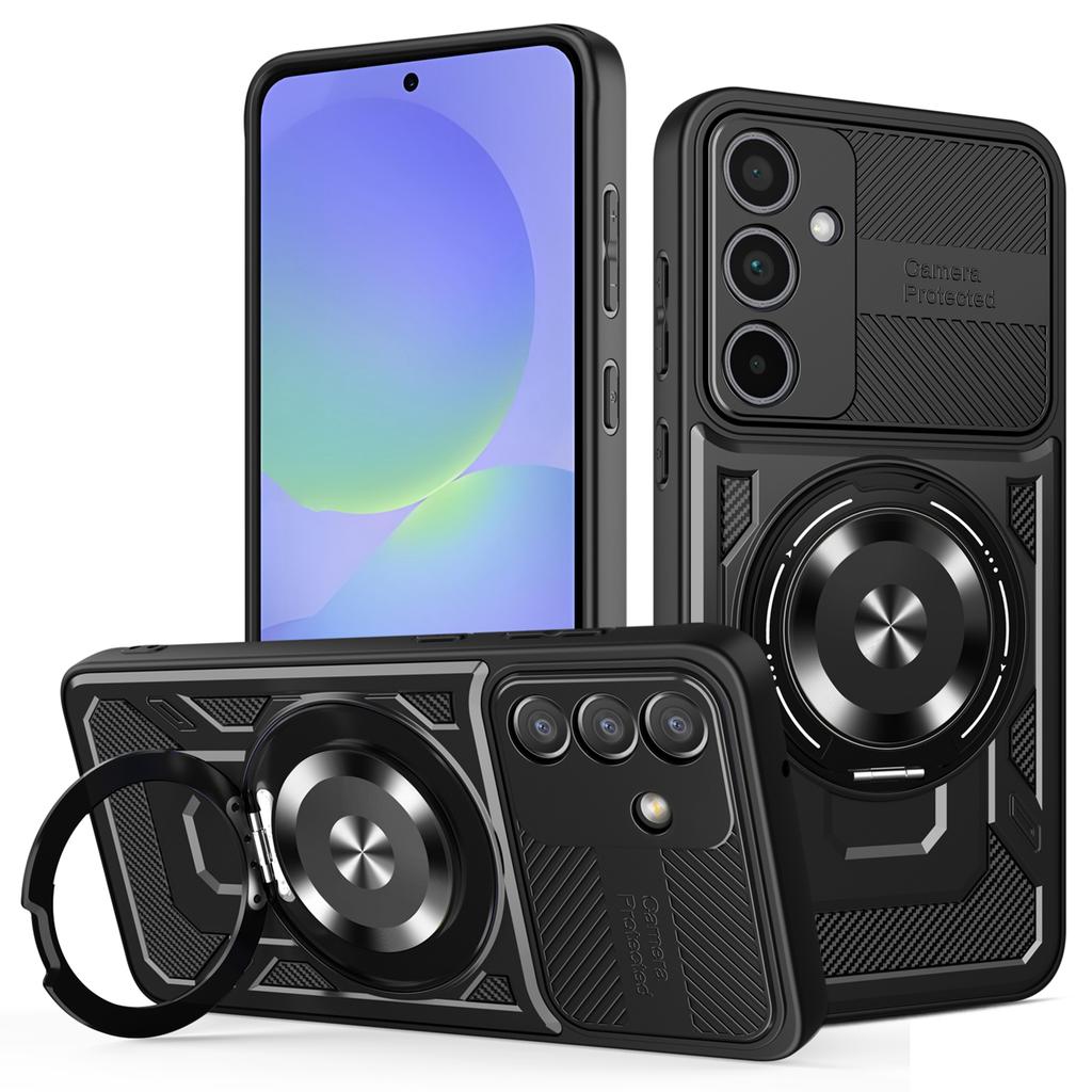For Samsung Galaxy A36 5G Magnetic Case Rotating Kickstand TPU+PC Phone Cover