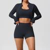 Cloud Feel Yoga Brushed Sports Jacket & Casual Pilates Running Fitness Three-Piece Set