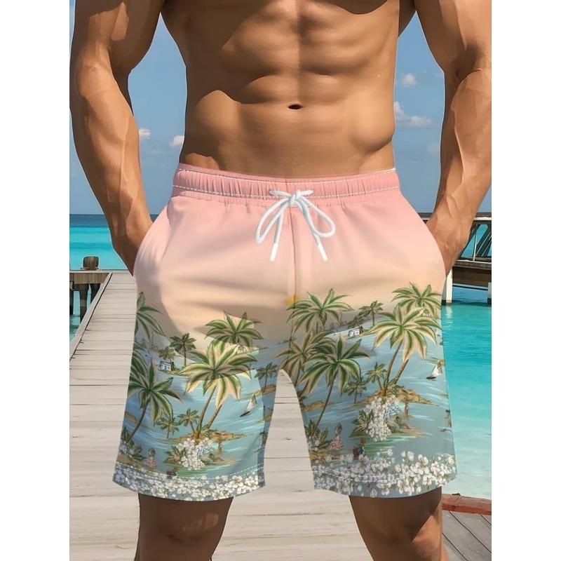 Kokospalmen 3D-gedruckte Badeshorts Palmen-Grafik Boardshorts für den Sommer Harajuku Hawaiianisch Coole Badehosen