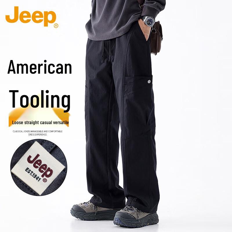 

JEEP Men s Straight-Fit Loose Autumn/Winter Cargo Pants XL