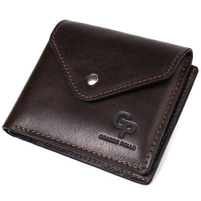 Cartera de hombre con monedero de piel auténtica brillante GRANDE PELLE Monedero 16807 Marrón