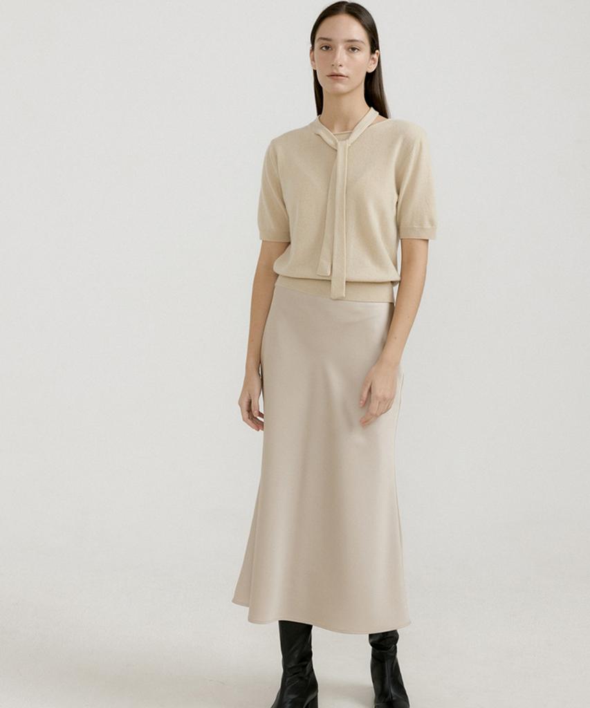 OCTETTE Wool Tie Half Sleeve Kint_3Color