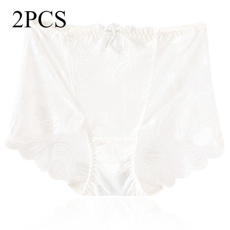Sexy Lace Underwear for Women with No Trace High Waist Elastic Lifting Perky Buttocks Hollowed Out Large Size Antibacterial Panties