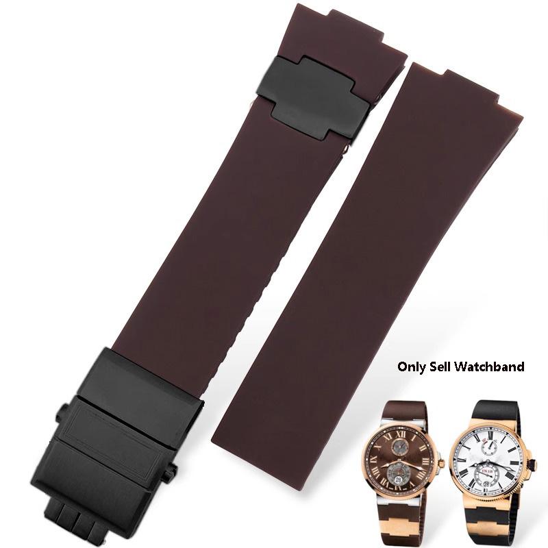 Uhrenarmband für Athens Observation Navigation 1183 Herren Damen Wasserdicht Für Ulysse Nardin Gummi Silikon Uhrenband 25mm