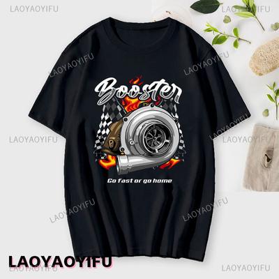 2024 nowy T-shirt z nadrukiem Turbo Spins dla Unisex Lato Bawełniany Okrągły Dekolt Bluzki Koszula Moda Osobowość T-shirty Unisex Bluza Koszulka Unisex