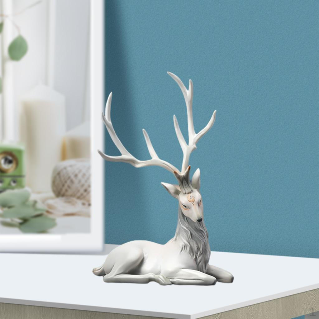 Creative Reindeer Ornaments Collectible Light Luxury Modern Deer Decoration for Shelf Gifts Home