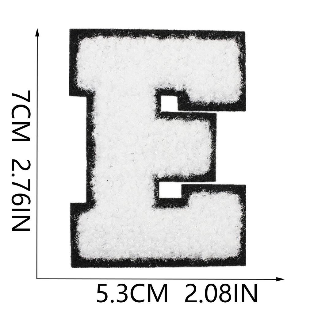 White 7Cm English Letter Embroidery Cloth Sticker Computer Embroidery Label Clothing Accessories Decorative Embroidery Sticker Ironing Stamp