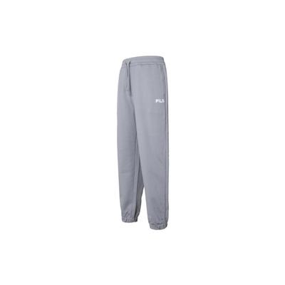 Pantalon de sport en tricot à revers coupe ample couleur unie Série Américaine Homme Bas Gris Brique F11M329608FDY