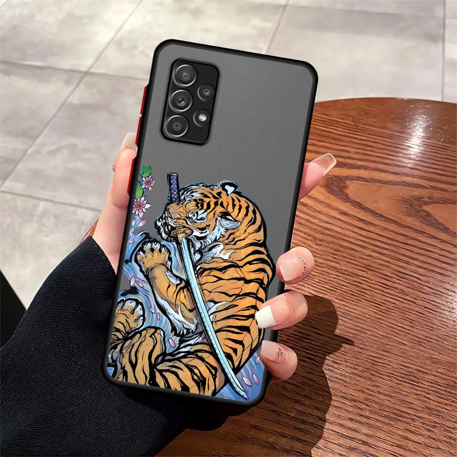 Phone Cover Case for Samsung Galaxy A53 A16 A15 A34 A36 A17 A52 A52S A72 A14 A23 A35 A73 A33 A54 A56 A55 Cool Tiger Dragon