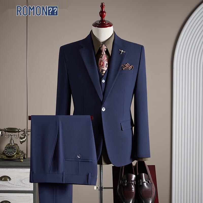 ROMON Men's 3-Piece Business Formal Suit Set