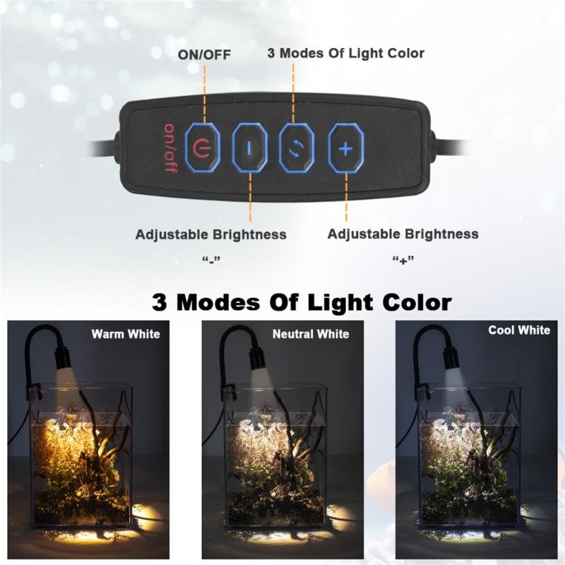Winzige Modifizierbare Meerespark LED Clip-Lampe USB-betrieben 360-Grad-Drehung Plan Sicher für Fischbecken Dekoration Konzentration