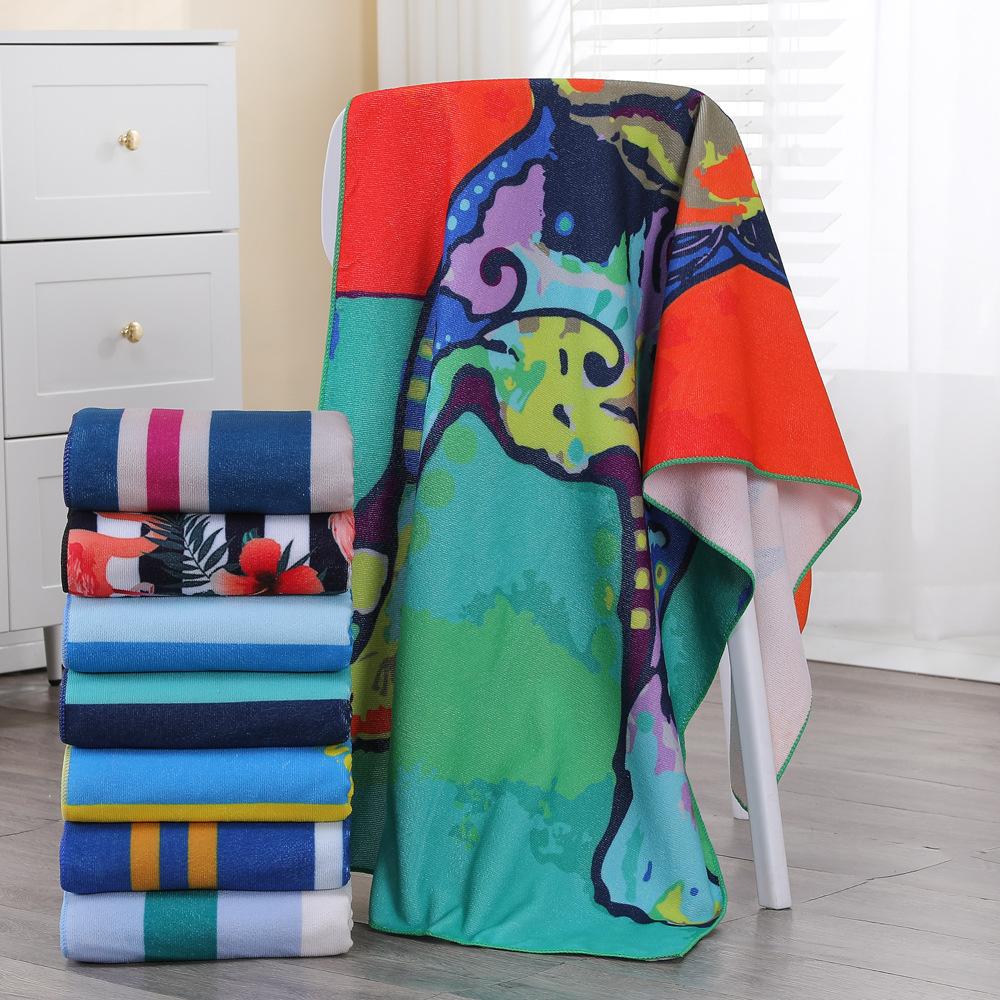 Modern Microfiber Beach Towel Large Printed Breathable Water-Absorbent for Outdoor Sports Fitness Bath Towel