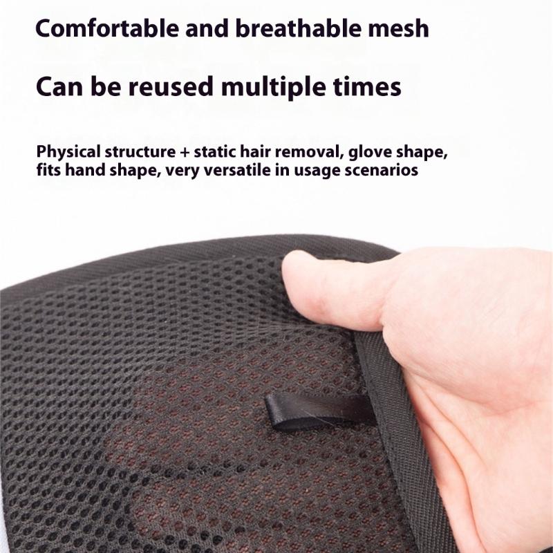 Reusable Pet Grooming Glove Double Side Hair Remover Brush Removes Shedding Hair for Dog Cats Grooming Supply