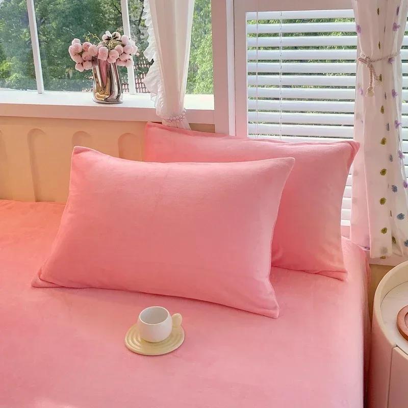 Nouvelle Housse de Couette Couleur Unie Haute Grammage Velours Laitier Article Unique Épaisse Chaude Polaire Grande Taille Literie Lit Double