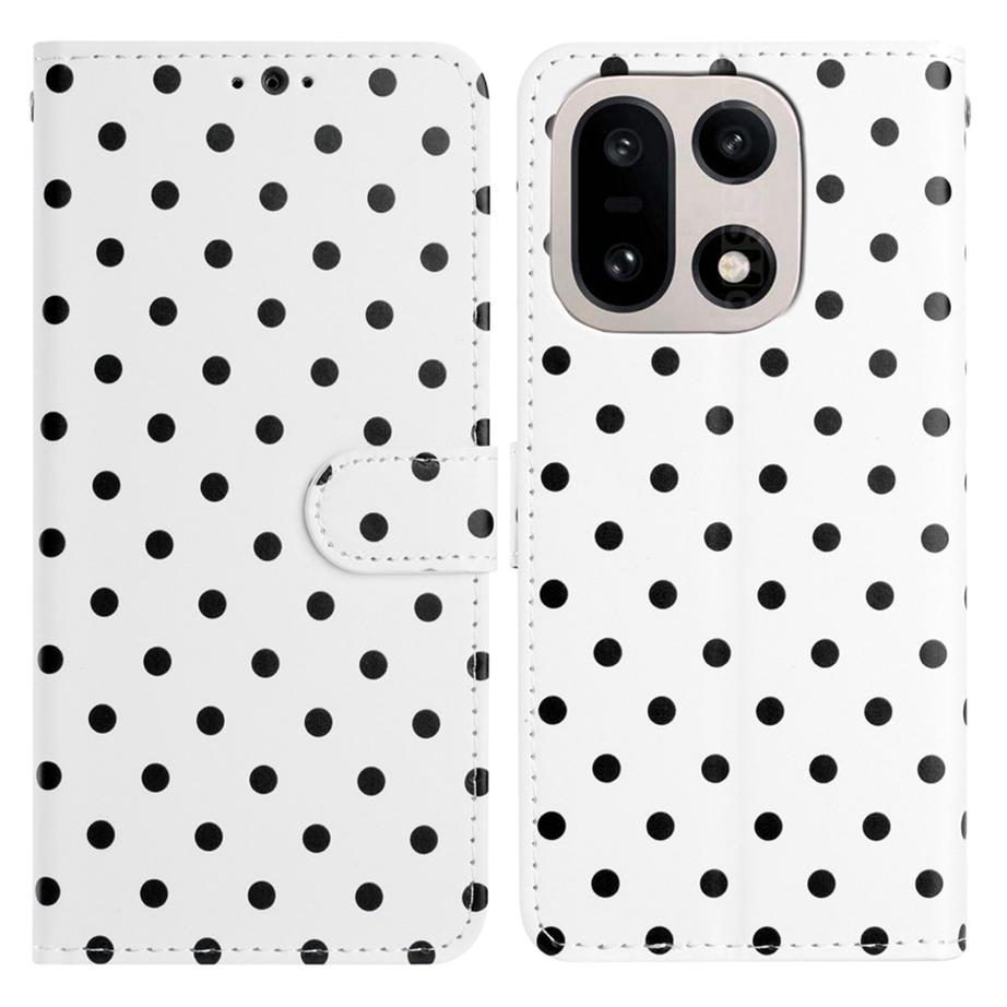 Для OnePlus 15 5G Кожаный чехол-бумажник с узором в горошек, с подставкой, книжка, чехол для телефона