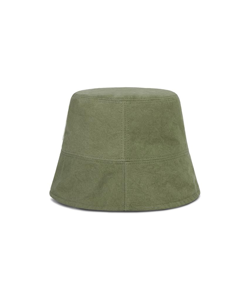 Bajal Va Curved 3D Logo Drop Bucket Hat Khaki