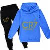 3-12 Jaar Kinderkleding Hoodie + Broek Pak 2-delige Set Jongens Trainingspak Lente Herfst Sweatshirt Set Voetbal CR7 Kinder Sportpak