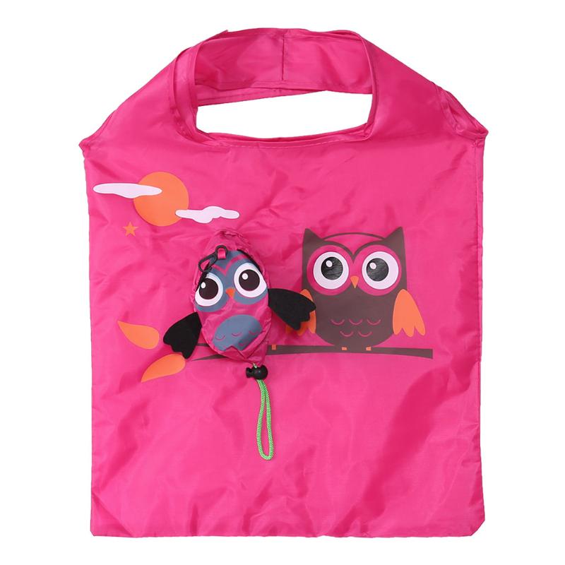 Cute Owl Folding Shopping Bag Eco Foldable Reusable Shoulder Handbag