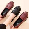 Fashion 2024 Four Seasons New Cowhide Soft Bottom Comfortable Wide Feet Mothers Shoe Middle-Aged Flat Heel Non-Slip Old Lady Women Shoes